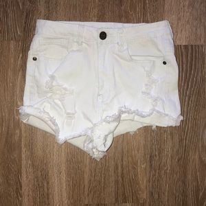White Denim Shorts